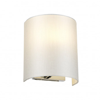 Elstead Lighting Applique moderna piccola con struttura in acciaio e paralume in tessuto curvo Cooper