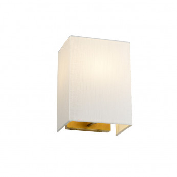 Elstead Lighting Applique moderna piccola con struttura in acciaio e paralume in tessuto Riley