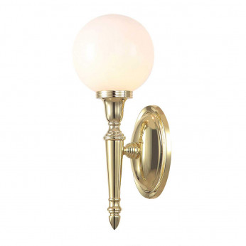 Elstead Lighting Applique per bagno con struttura in acciaio e diffusore in vetro opalino Dryden