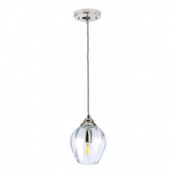Elstead Lighting Lampada a sospensione in acciaio con diffusore in vetro dal design moderno Tiber