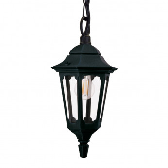 Elstead Lighting Lampada a sospensione per esterno con struttura in alluminio e paralume in vetro Parish
