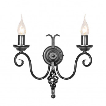 Elstead Lighting Lampada da parete classica con struttura in acciaio e doppio diffusore Harlech