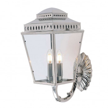 Elstead Lighting Lampada da parete da esterno con struttura in ottone e diffusore in vetro Mansion House