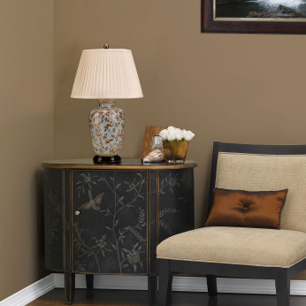 Elstead Lighting Lampada da tavolo classica con struttura in ceramica con paralume in tessuto Gold Birds