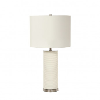 Elstead Lighting Lampada da tavolo in porcellana dalle linee moderne paralume in tessuto Ripple