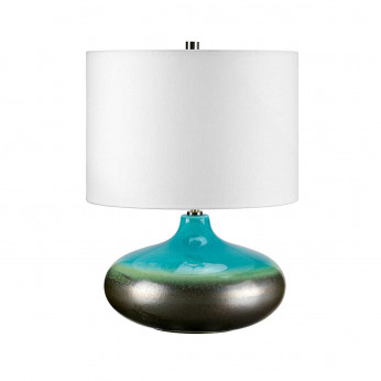 Elstead Lighting Lampada da tavolo moderna con struttura in ceramica con paralume in tessuto Laguna