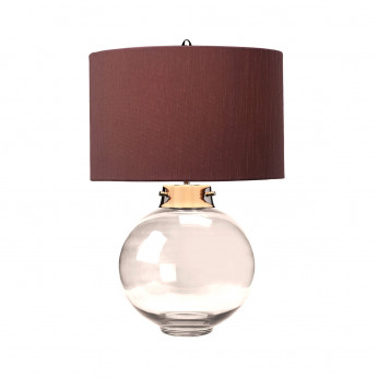 Elstead Lighting Lampada da tavolo moderna con struttura in vetro e acciaio e paralume in tessuto Kara