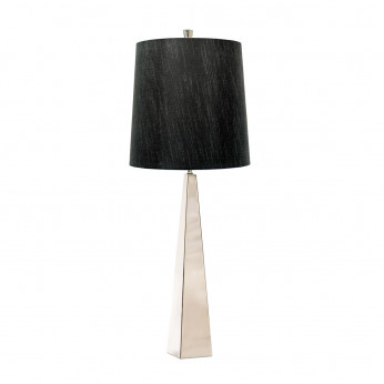 Elstead Lighting Lampada da tavolo moderna con struttura nichel in acciaio e paralume in tessuto Ascent