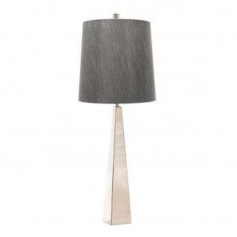 Elstead Lighting Lampada da tavolo moderna con struttura nichel in acciaio e paralume in tessuto Ascent