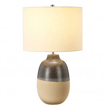 Elstead Lighting Lampada da tavolo moderna in ceramica con paralume in tessuto Grange Park