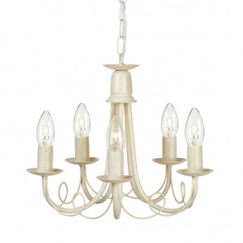 Elstead Lighting Lampadario classico medio con struttura in acciaio e 5 diffusori Minster