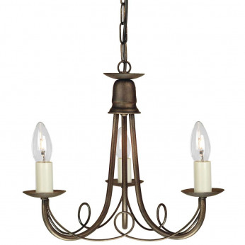 Elstead Lighting Lampadario classico piccolo con struttura in acciaio e 3 diffusori Minster