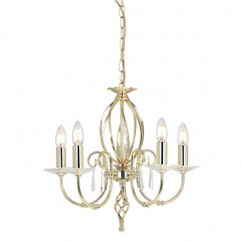 Elstead Lighting Lampadario classico regolabile in altezza con cinque braccia in acciaio Aegean