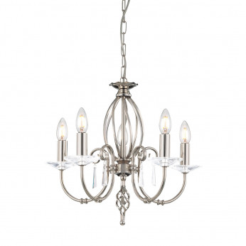 Elstead Lighting Lampadario classico regolabile in altezza con cinque braccia in acciaio Aegean