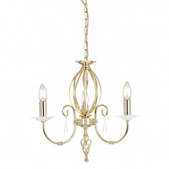 Elstead Lighting Lampadario classico regolabile in altezza con tre braccia in acciaio Aegean