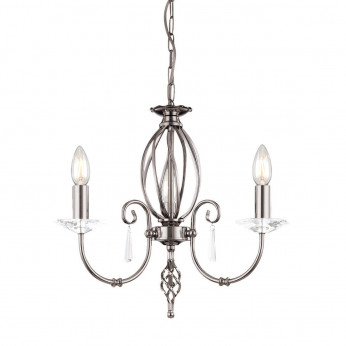 Elstead Lighting Lampadario classico regolabile in altezza con tre braccia in acciaio Aegean