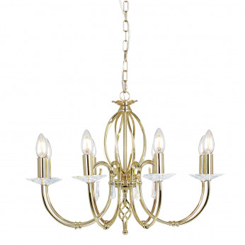 Elstead Lighting Lampadario classico regolabile in altezza grande con otto braccia in acciaio Aegean