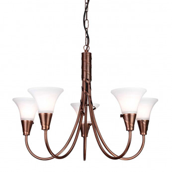Elstead Lighting Lampadario grande classico con struttura in acciaio e 5 diffusori in vetro Emily