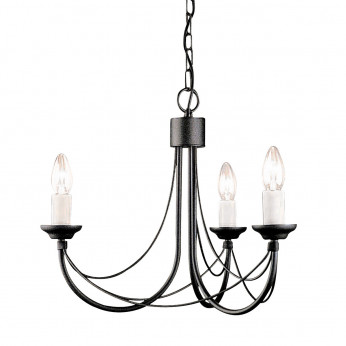 Elstead Lighting Lampadario in acciaio con 3 lampadine dal design rustico Carisbrooke