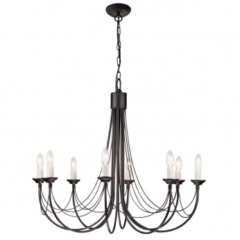 Elstead Lighting Lampadario in acciaio con 8 lampadine dal design rustico Carisbrooke