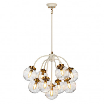 Elstead Lighting Lampadario moderno grande con struttura in metallo e 9 diffusori in vetro Cosmos