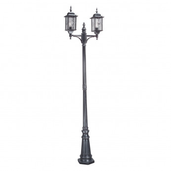Elstead Lighting Lampione a 2 luci a colonna da esterno struttura in metallo e paralume in vetro Wexford