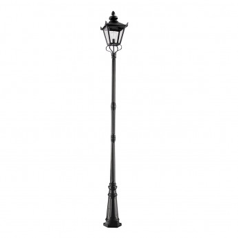 Elstead Lighting Lampione da giardino con struttura in alluminio e acciaio e diffusore in vetro Grampian