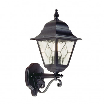 Elstead Lighting Lanterna da parete da esterni in alluminio con diffusore rustico in vetro Norfolk