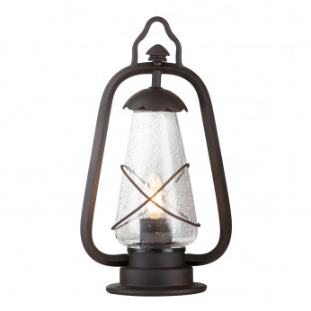 Elstead Lighting Lanterna da terra per sentieri struttura in acciaio e diffusore in vetro Miners