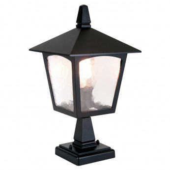 Elstead Lighting Lampioncino da giardino rustico in alluminio con diffusore in vetro York