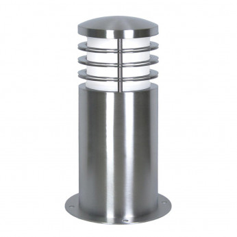 Elstead Lighting Paletto luce basso da esterno corpo in acciaio e diffusore in vetro opalino Sandbanks