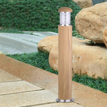 Elstead Lighting Paletto luce da esterno in acciaio e legno diffusore in vetro opalino Poole