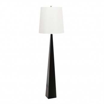 Elstead Lighting Piantana moderna con struttura nera in acciaio e paralume in tessuto Ascent