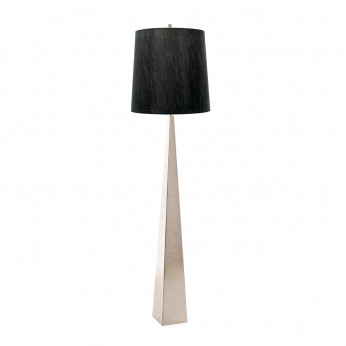 Elstead Lighting Piantana moderna con struttura nichel in acciaio e paralume in tessuto Ascent
