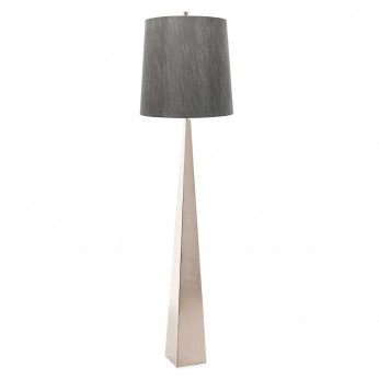 Elstead Lighting Piantana moderna con struttura nichel in acciaio e paralume in tessuto Ascent