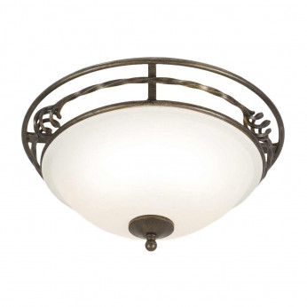 Elstead Lighting Plafoniera classica con struttura in acciaio e diffusore in vetro a 2 lampadine Pembroke