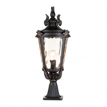 Elstead Lighting Lampioncino da giardino grande in alluminio e diffusore in vetro Baltimore