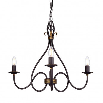 Elstead Lighting Lampadario medio in acciaio dal design rustico con 3 lampadine Windermere
