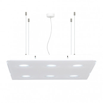 Emporium Lampada a sospensione con diffusore quadrato moderno in plexiglass a 6 luci Domino