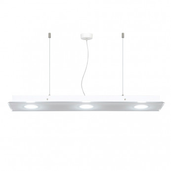 Emporium Lampada a sospensione con diffusore rettangolare moderno in plexiglass a 3 luci Domino