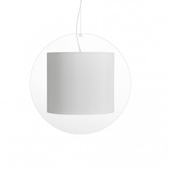 Emporium Lampada a sospensione in plexiglass con diffusore grande ricoperto in tessuto Suri