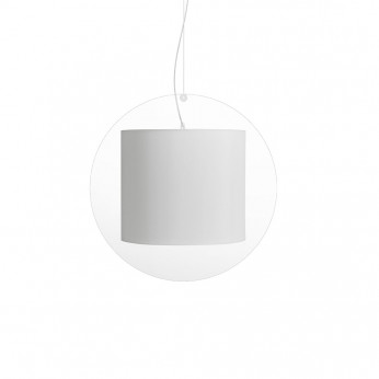 Emporium Lampada a sospensione in plexiglass con diffusore medio ricoperto in tessuto Suri