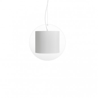 Emporium Lampada a sospensione in plexiglass con diffusore piccolo ricoperto in tessuto Suri