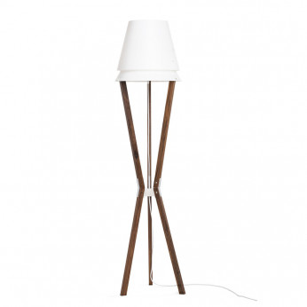 Emporium Lampada da terra in legno con paralume in PVC dal design moderno Lucio