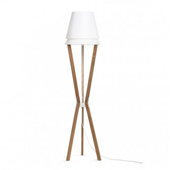 Emporium Lampada da terra in legno con paralume in PVC dal design moderno Lucio
