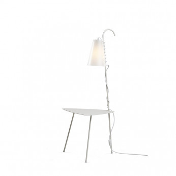 Emporium Lampada da terra in PVC con struttura in ferro con ripiano portaoggetti Chiara