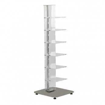 Emporium Libreria da terra bassa struttura in metallo e mensole in plexiglass 6 ripiani Ziadele