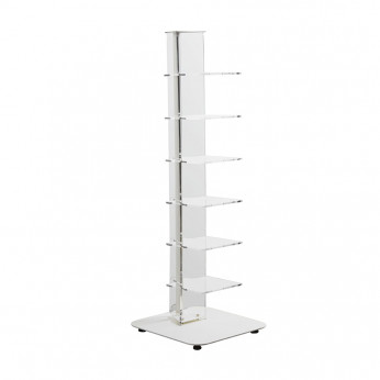Emporium Libreria da terra bassa struttura in metallo e mensole in plexiglass 6 ripiani Ziadele