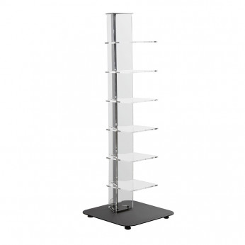Emporium Libreria da terra bassa struttura in metallo e mensole in plexiglass 6 ripiani Ziadele