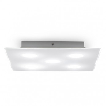Emporium Plafoniera quadrata con diffusore in plexiglass con 5 lampadine Domino